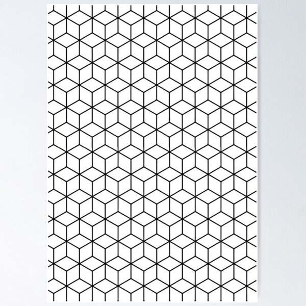 Item preview, Black and White Cubic Design designed and sold by DominicMiele.