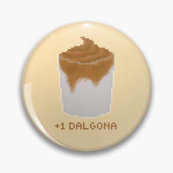 Item preview, +1 dalgona coffee pixel art drawing (tan background) designed and sold by tifft.