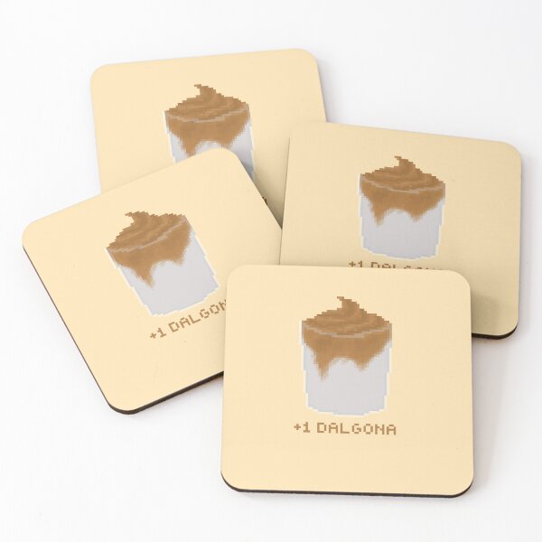 Item preview, +1 dalgona coffee pixel art drawing (tan background) designed and sold by tifft.