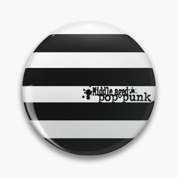 Item preview, Middle Aged Pop Punk Black and White Stripes designed and sold by Getonboardman.