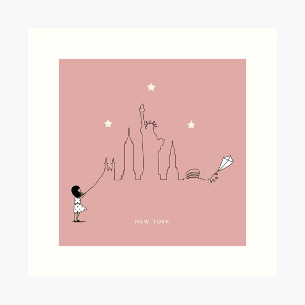 New York Skyline Kite Art Print