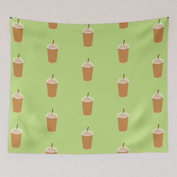 Item preview, Ice frappe coffee pixel art (round caramel drizzle) designed and sold by tifft.