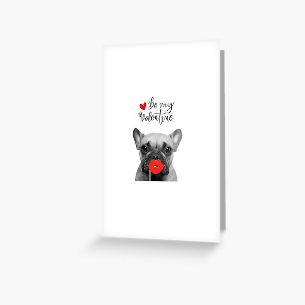 cute Frenchie valentines dog Greeting Card