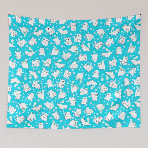 Item preview, Cats That Do Yoga - Blue Background designed and sold by theblueofmyeye.