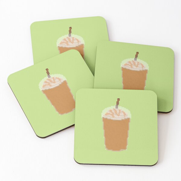 Item preview, Ice frappe coffee pixel art (line caramel drizzle) designed and sold by tifft.