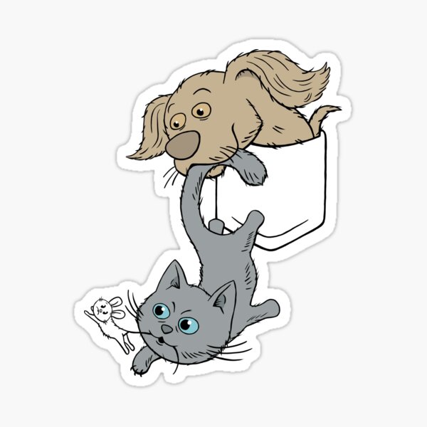 Dog Helping Cat Catch Mouse! (Pocket Design). : r/redbubble