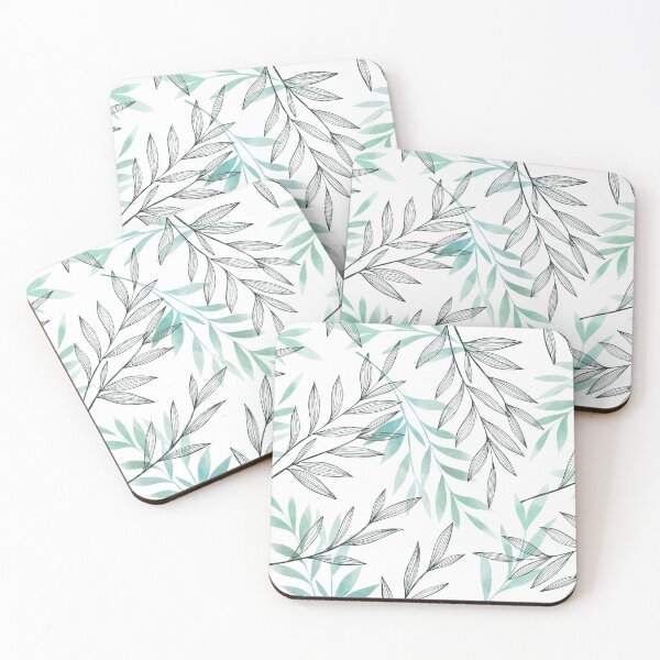Item preview, Lovely Beautiful Blue Colored Leaves Pattern designed and sold by SimoCompany.