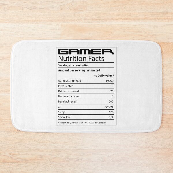 Item preview, Gamer Nutrition Facts designed and sold by ZINE07.