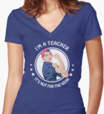 Camiseta entallada de cuello en V Teacher - Not for the weak