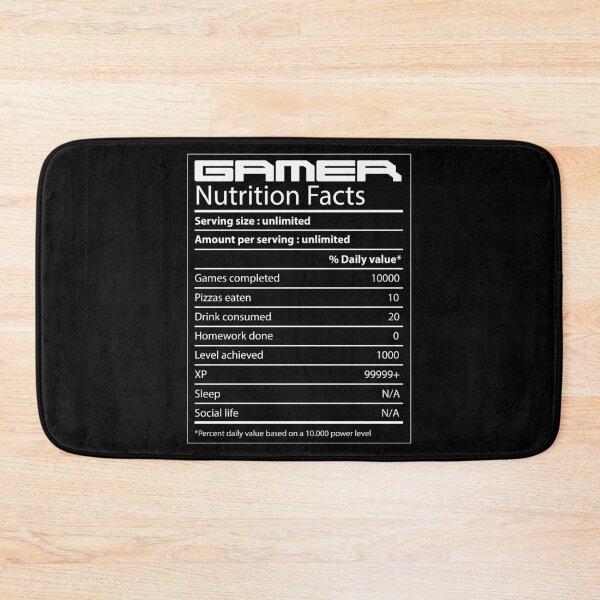 Item preview, Gamer Nutrition Facts designed and sold by ZINE07.