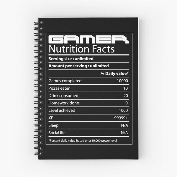 Item preview, Gamer Nutrition Facts designed and sold by ZINE07.
