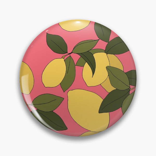 Item preview, Lemons Citrus Pattern with Pink Background designed and sold by DeLislesRT.
