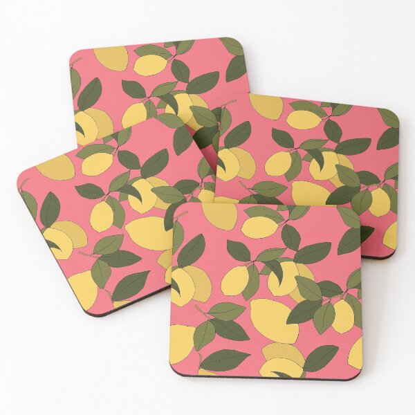 Item preview, Lemons Citrus Pattern with Pink Background designed and sold by DeLislesRT.