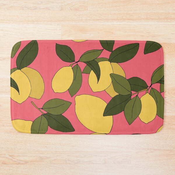 Item preview, Lemons Citrus Pattern with Pink Background designed and sold by DeLislesRT.