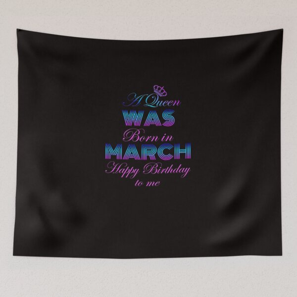Item preview, A Queen Was Born in March Happy Birthday to me designed and sold by CR-SHOP.