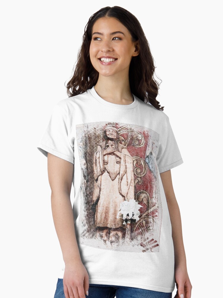 Thumbnail 2 of 7, Classic T-Shirt, Native American Saint at San Xavier del Bac, Arizona designed and sold by travelways.