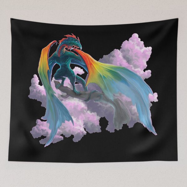 Item preview, Rainbow Dragon in Clouds designed and sold by Andrew Gaia.