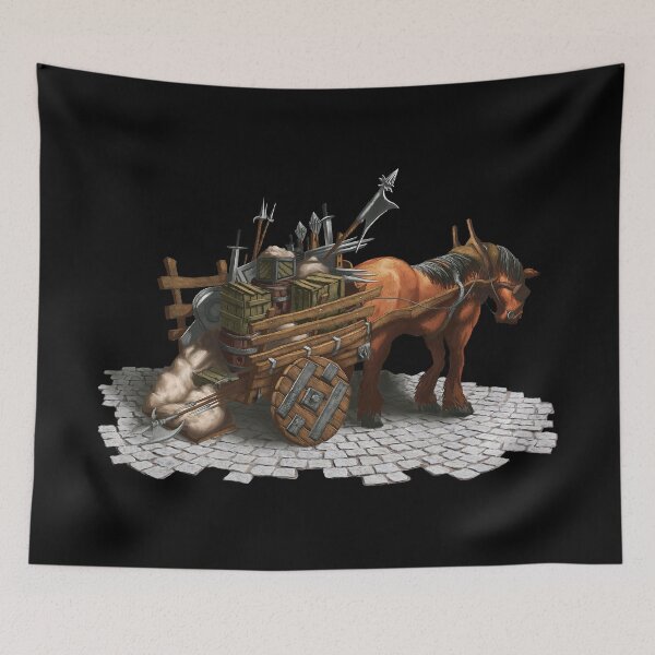 Item preview, Medieval Supply Cart Horse Drawn Weapon Wagon designed and sold by Andrew Gaia.