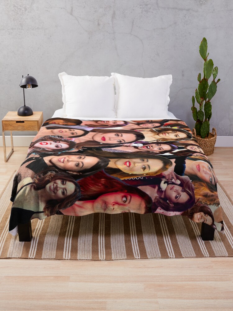 Thumbnail 1 of 6, Throw Blanket, Aubrey Plaza Photo Collage designed and sold by Jess-16.