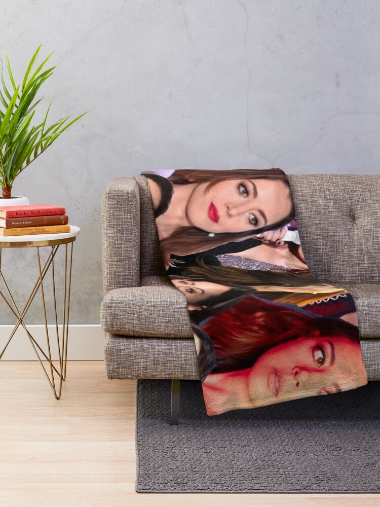 Thumbnail 2 of 6, Throw Blanket, Aubrey Plaza Photo Collage designed and sold by Jess-16.