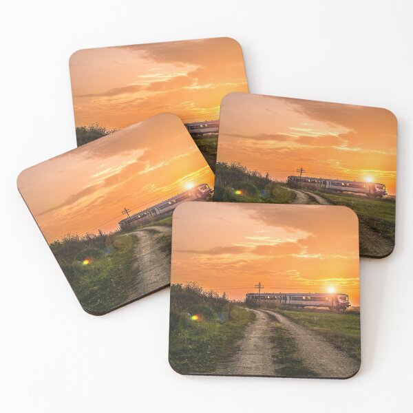 Item preview, Sunset behind a train with road designed and sold by PixelArtMN.