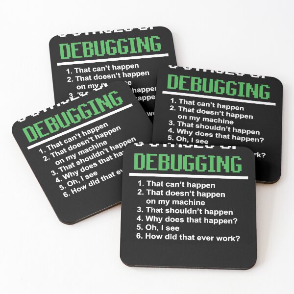 Item preview, Six Stages Of Debugging Funny Computer Programming designed and sold by jwoo1.