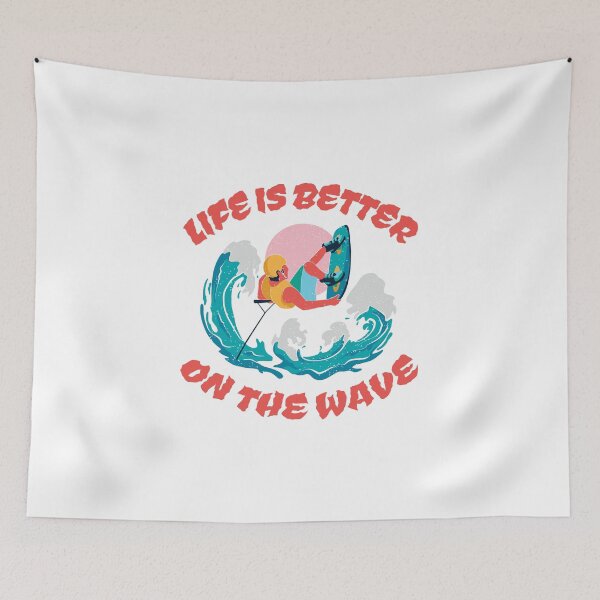Item preview, Wakeboarding "Life Is Better On The Wave" Quote  designed and sold by HiFiTees.