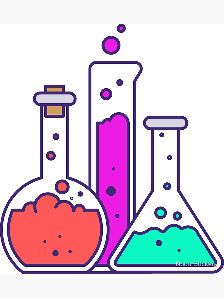 Imán «Ilustraciones de dibujos animados de laboratorio de química» de  Noon-Stickers | Redbubble