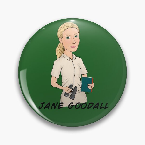 Item preview, Jane Goodall - Young Jane Goodall - Green Background designed and sold by EcoElsa.