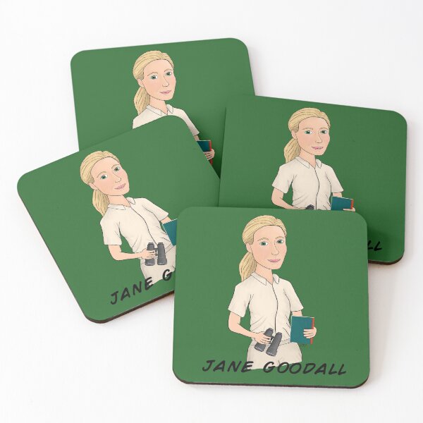 Item preview, Jane Goodall - Young Jane Goodall - Green Background designed and sold by EcoElsa.