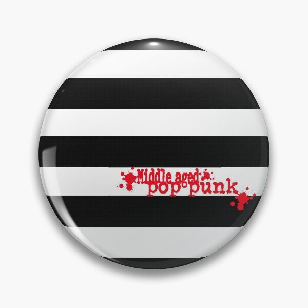 Item preview, Middle Aged Pop Punk Black Stripes (Red Text) designed and sold by Getonboardman.