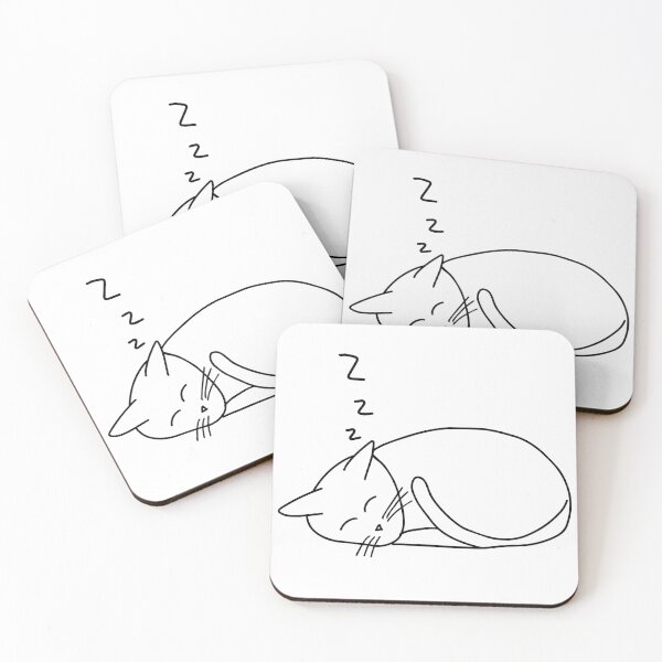 Item preview, Cute Hand drawn sleeping kitty cat  designed and sold by Midnight Sky Sundry.