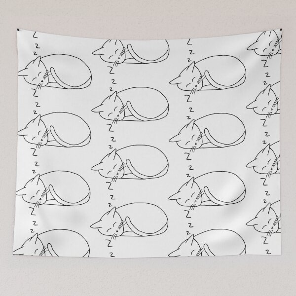 Item preview, Cute Hand drawn sleeping kitty cat  designed and sold by Midnight Sky Sundry.