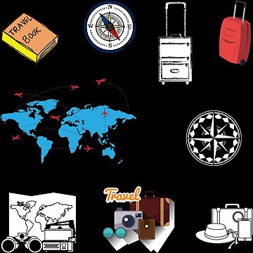 Travel Sticker Pack 2, Flight travel lovers stickers Pack #wanderlust  #lovetraveling | Sticker