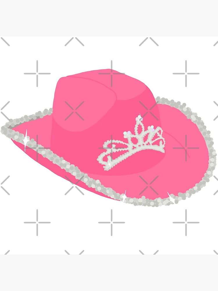 Pink country hat  Sticker for Sale by lildesignss