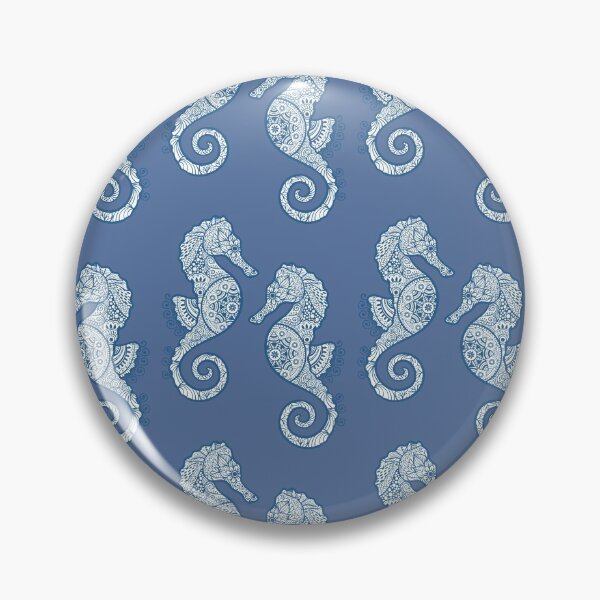 Item preview, Mandala Sea Horse Pattern On Blue designed and sold by SharksOnShore.