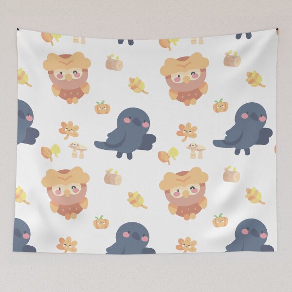 Item preview, cute autumn woodland bird friends designed and sold by TheWaterBirds.