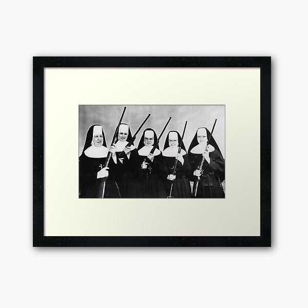 Nuns With Guns, 1957. Framed Art Print
