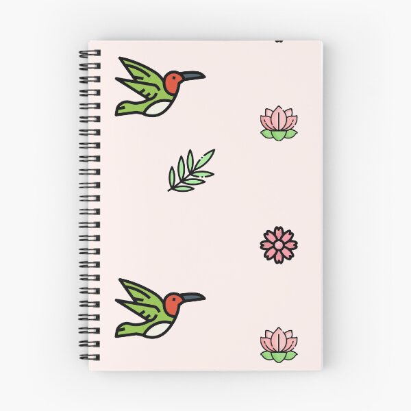 Item preview, hummingbird with flowers pattern designed and sold by TheWaterBirds.