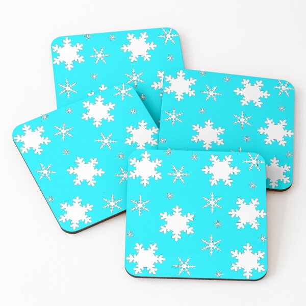 Item preview, Falling Snowflakes on Blue Background Large Sized Repeating Pattern designed and sold by Nicolette Olivier.