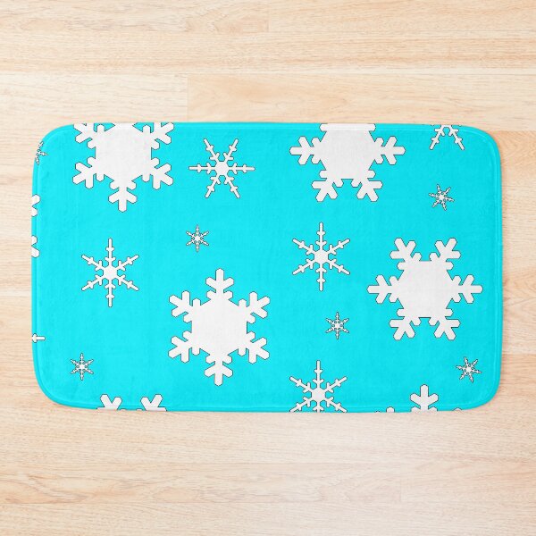 Item preview, Falling Snowflakes on Blue Background Large Sized Repeating Pattern designed and sold by Nicolette Olivier.