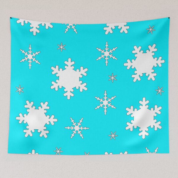 Item preview, Falling Snowflakes on Blue Background Large Sized Repeating Pattern designed and sold by Nicolette Olivier.