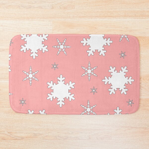 Item preview, Falling Snowflakes on Pink Background Large Sized Repeating Pattern designed and sold by Nicolette Olivier.
