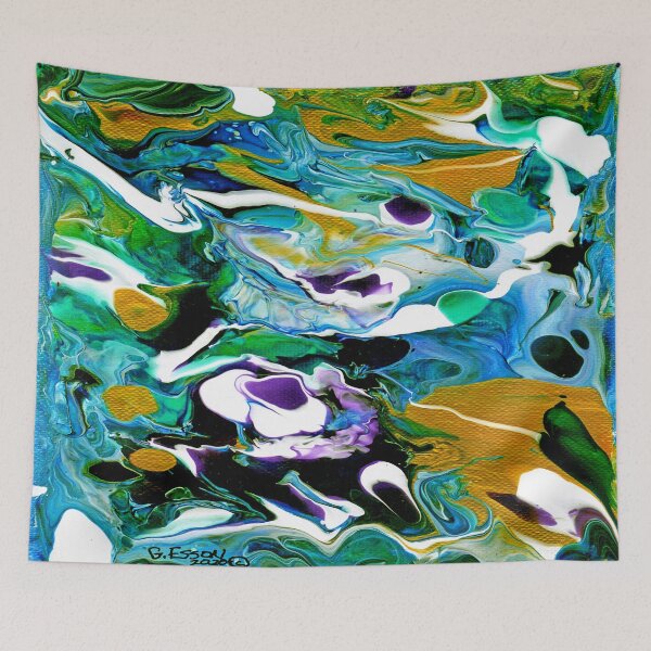 Item preview, Blue Gold Abstract designed and sold by Genevieve Esson.