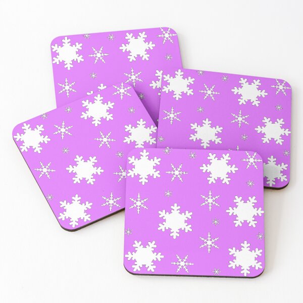Item preview, Falling Snowflakes on Purple Background Large Sized Repeating Pattern designed and sold by Nicolette Olivier.