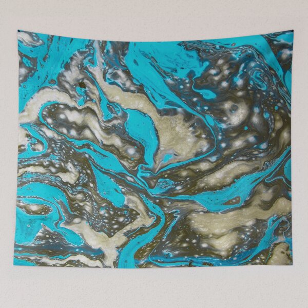 Item preview, Hydro Dipped Blue and Silver Flower designed and sold by ArtRoomOregon.