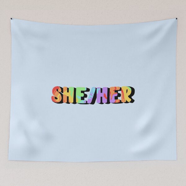 Item preview, Rainbow Flag She/Her Pronoun designed and sold by EuropaPrints.
