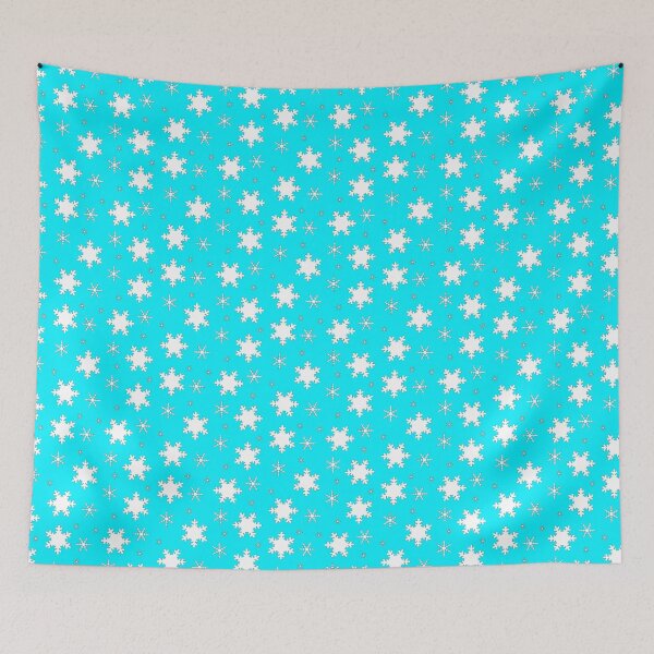 Item preview, Falling Snowflakes on Blue Background Small Sized Repeating Pattern designed and sold by Nicolette Olivier.