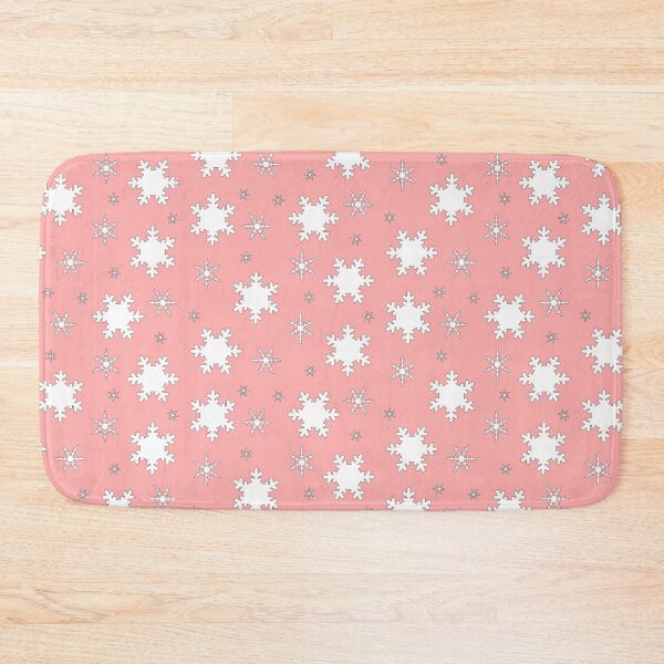 Item preview, Falling Snowflakes on Pink Background Small Sized Repeating Pattern designed and sold by Nicolette Olivier.