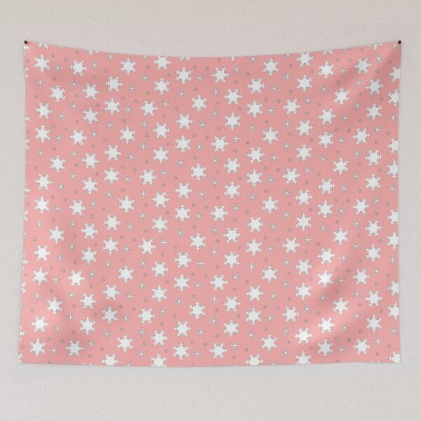 Item preview, Falling Snowflakes on Pink Background Small Sized Repeating Pattern designed and sold by Nicolette Olivier.